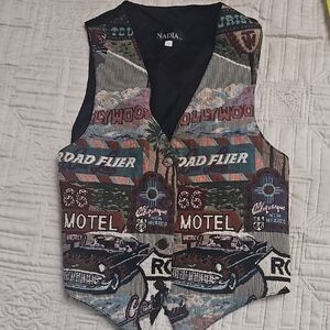 Adia Black Tapestry Vest